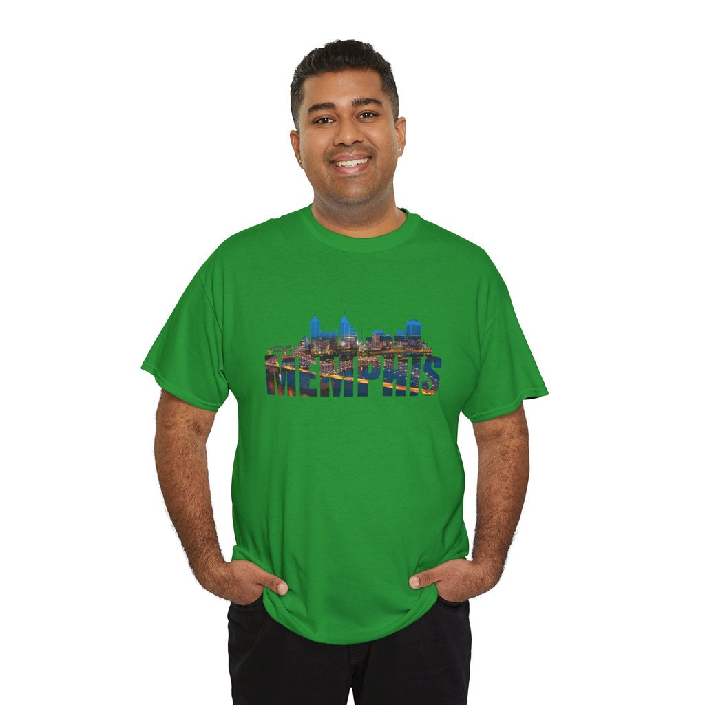 Memphis Skyline T-Shirt — Cityscape Graphic Tee with 'MEMPHIS' Text
