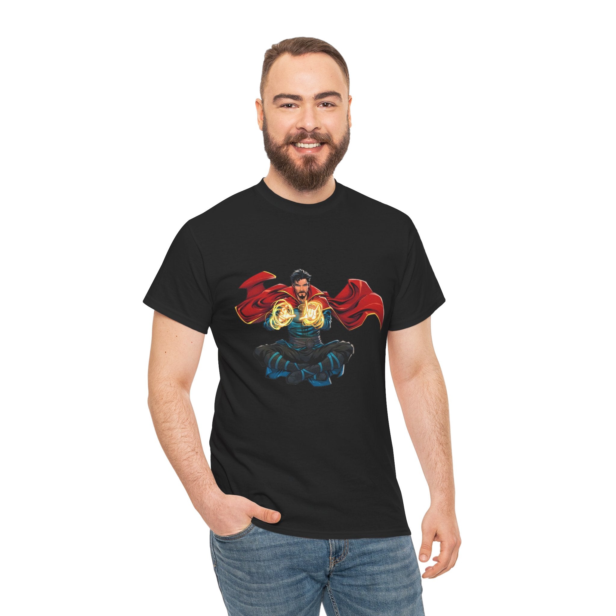 Doctor Strange Graphic Tee — Meditating Wizard with Magic Orbs Graphic T-Shirt