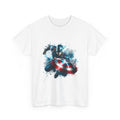 Captain America Graphic T-Shirt - Superhero Shield Illustration Tee