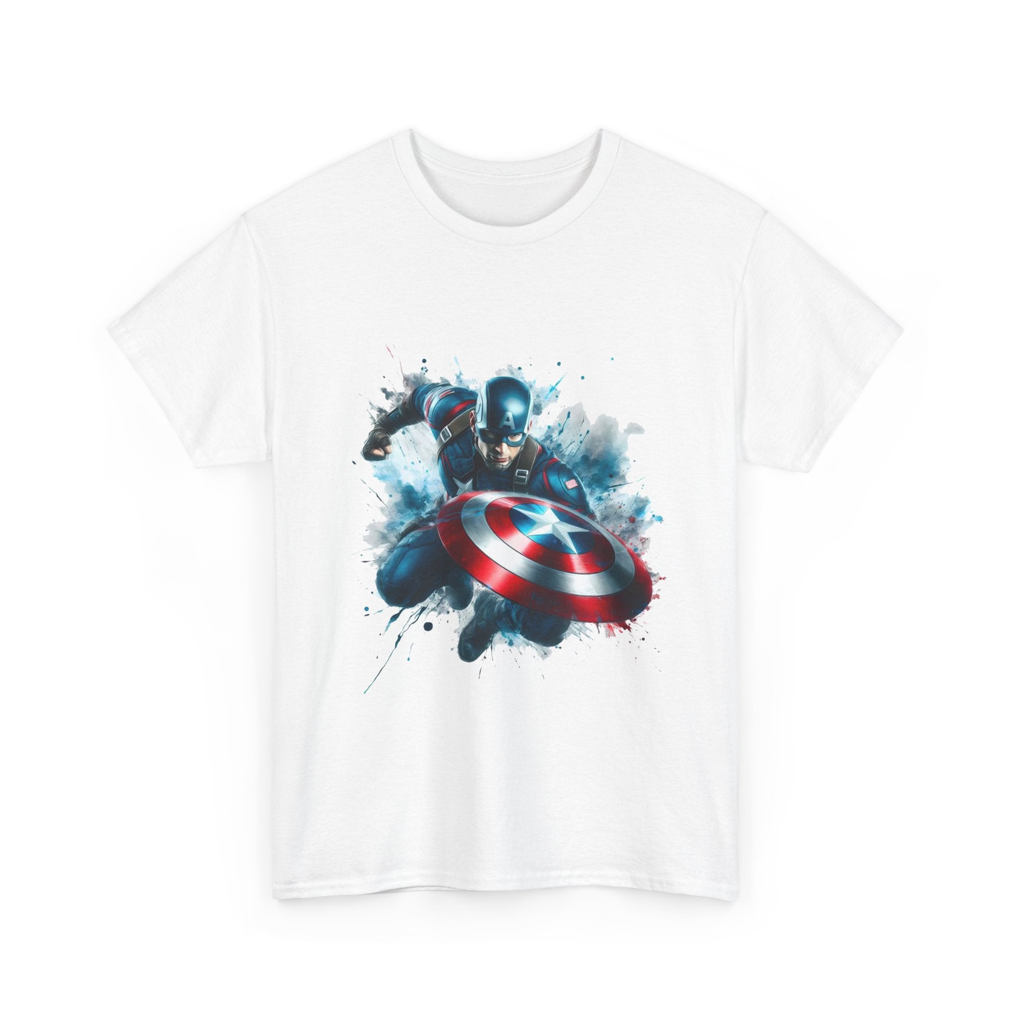 Captain America Graphic T-Shirt - Superhero Shield Illustration Tee