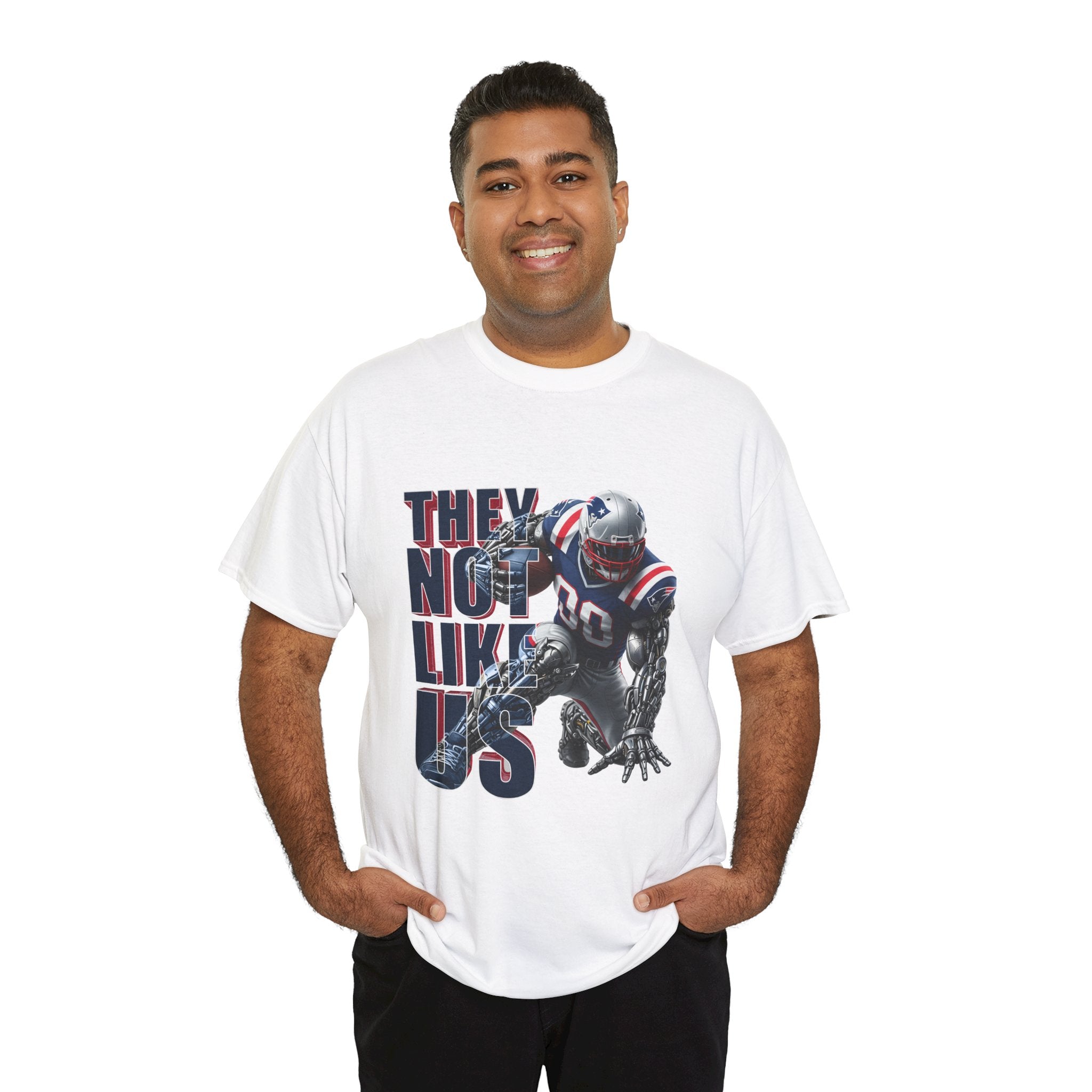 New England Patriots Football Predator T-Shirt — 'They No Like Us' Gridiron Graphic Tee