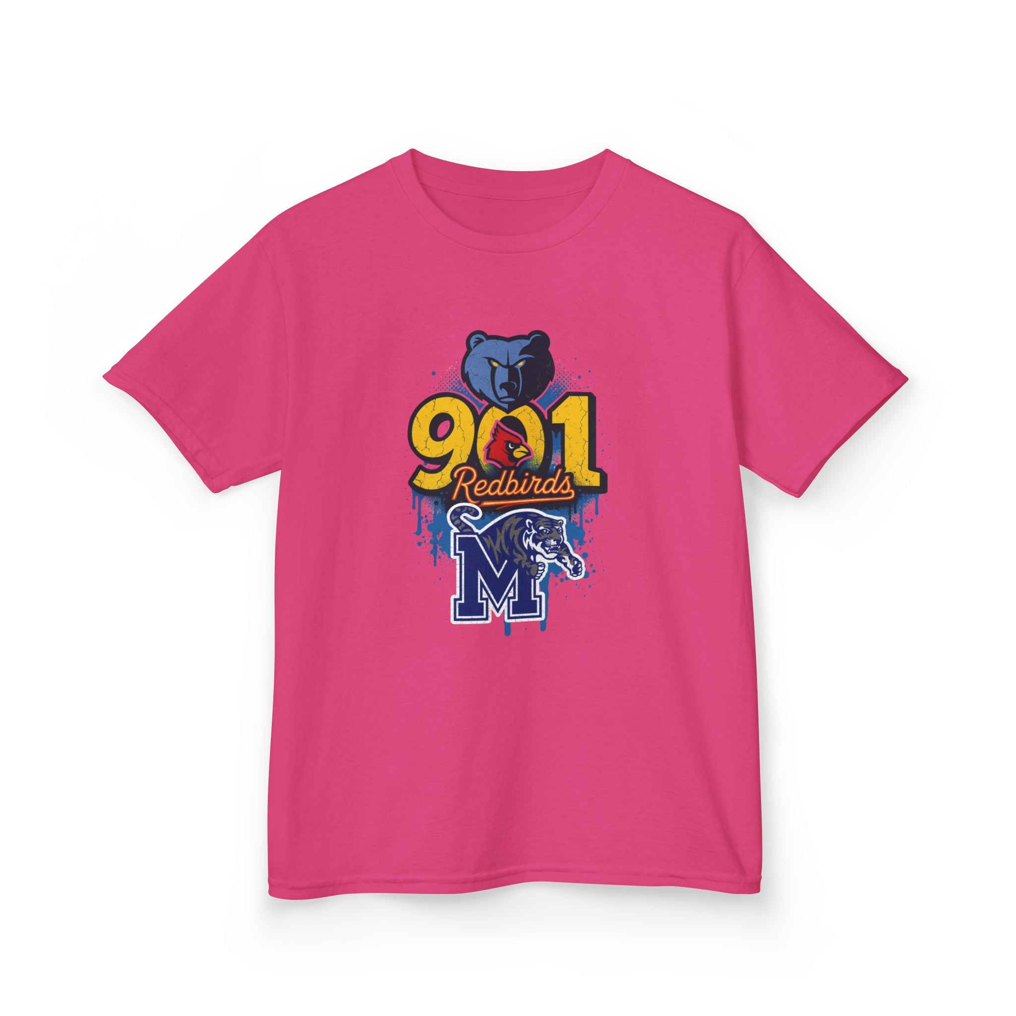 Kids Tee — 901 Redbirds Memphis Grizzlies Bear Logo Youth Shirt
