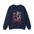 Texans Football Crewneck Sweatshirt — Helmet & Bull Graphic