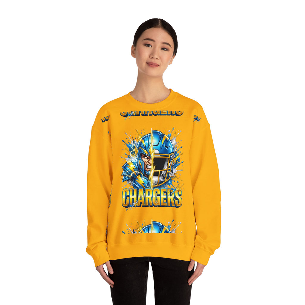 Chargers Lightning Helmet Sweatshirt — Football Fan Crewneck