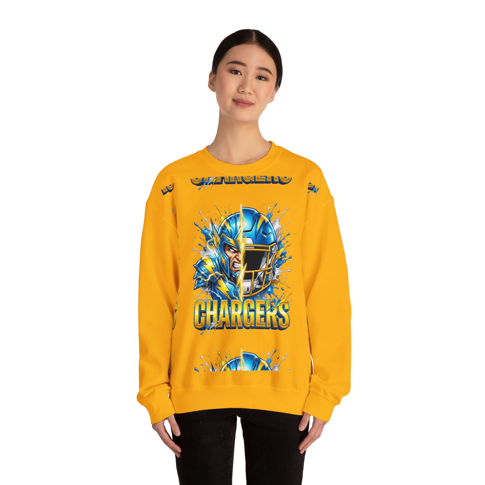 Chargers Lightning Helmet Sweatshirt — Football Fan Crewneck
