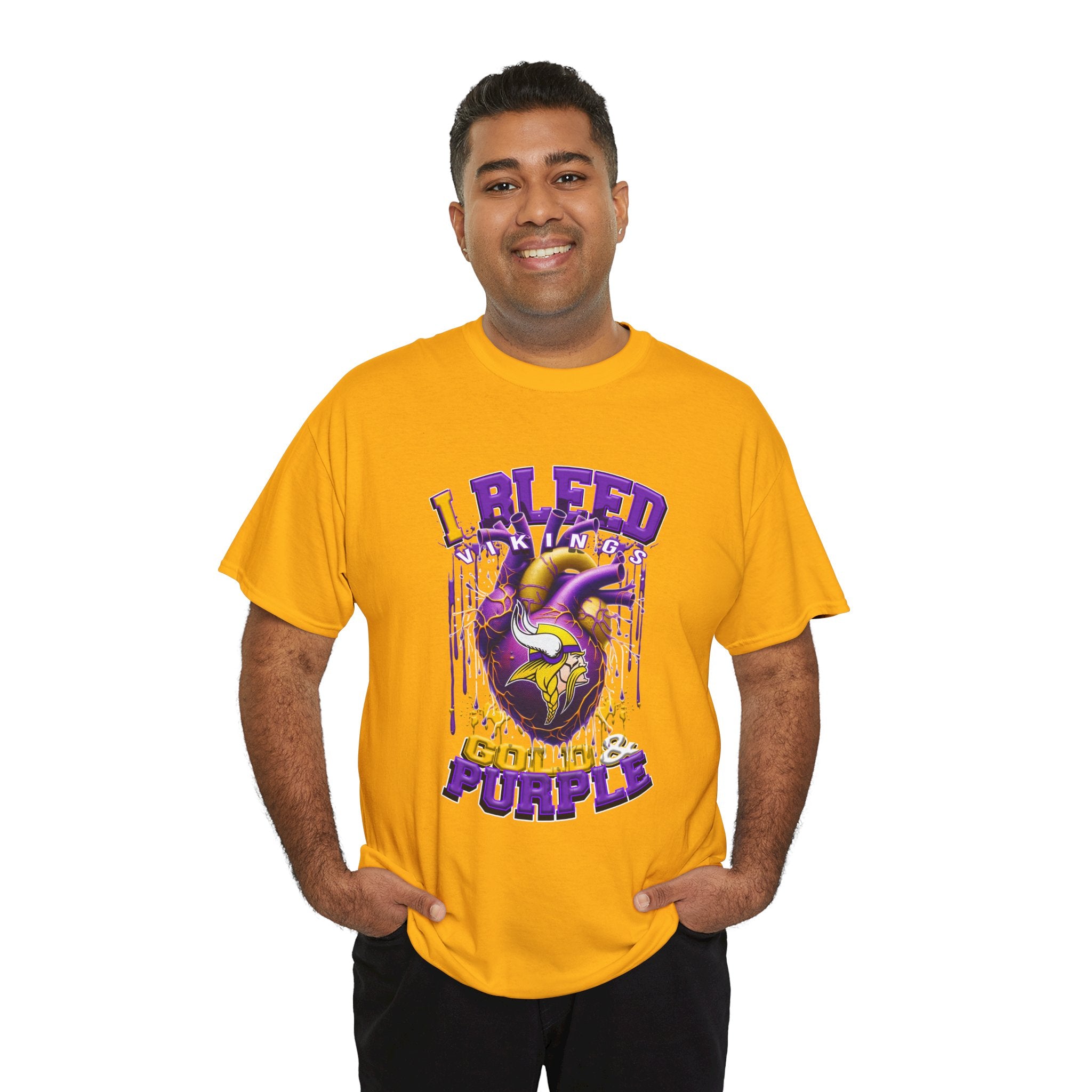 I Bleed Gold & Purple Vikings T-Shirt — Minnesota Football Fan Tee