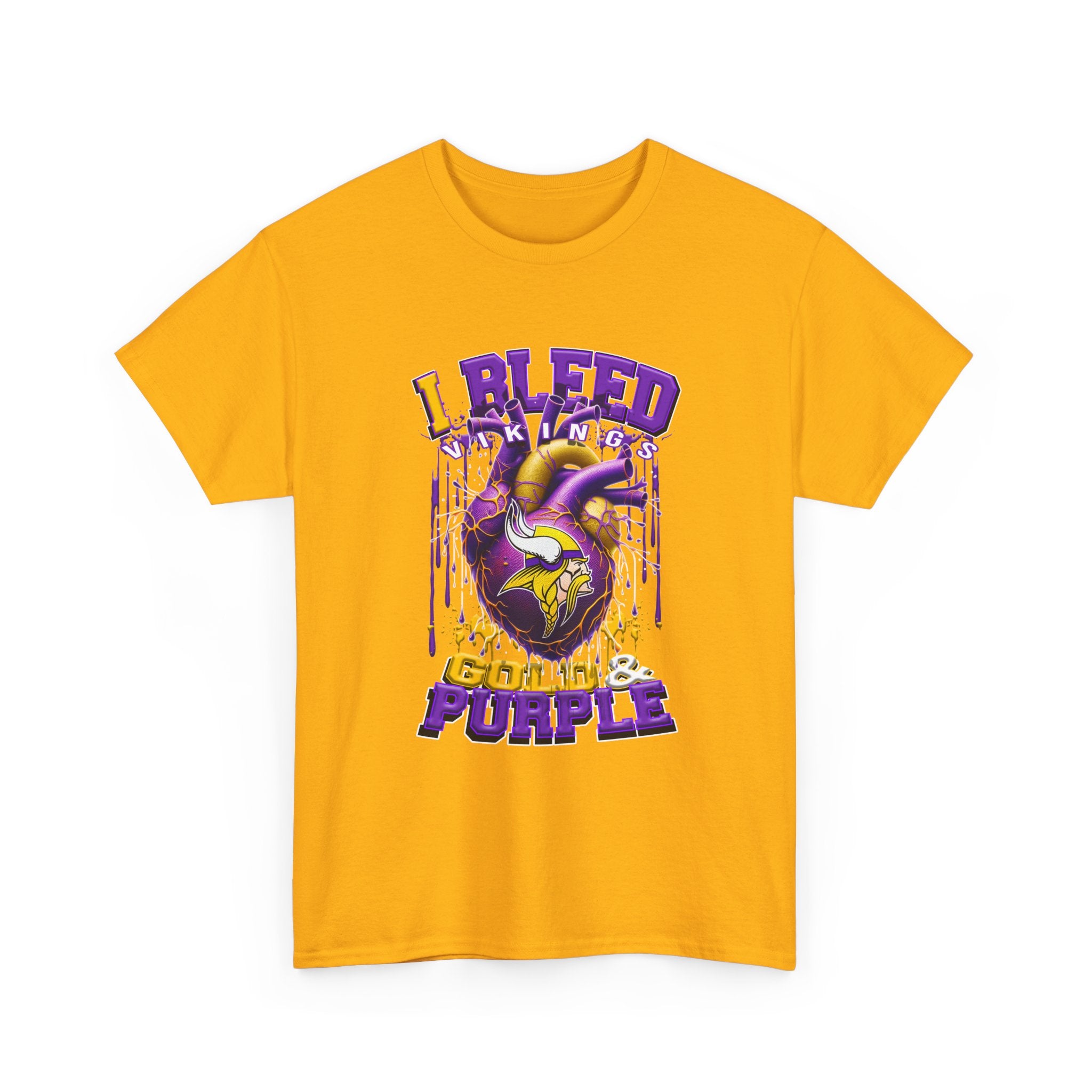 I Bleed Gold & Purple Vikings T-Shirt — Minnesota Football Fan Tee